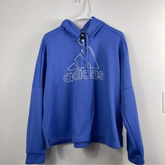 Adidas Womens Real Lilac Team Issue Pullover Hoodie Sweatshirt size XL - Picture 6 of 7